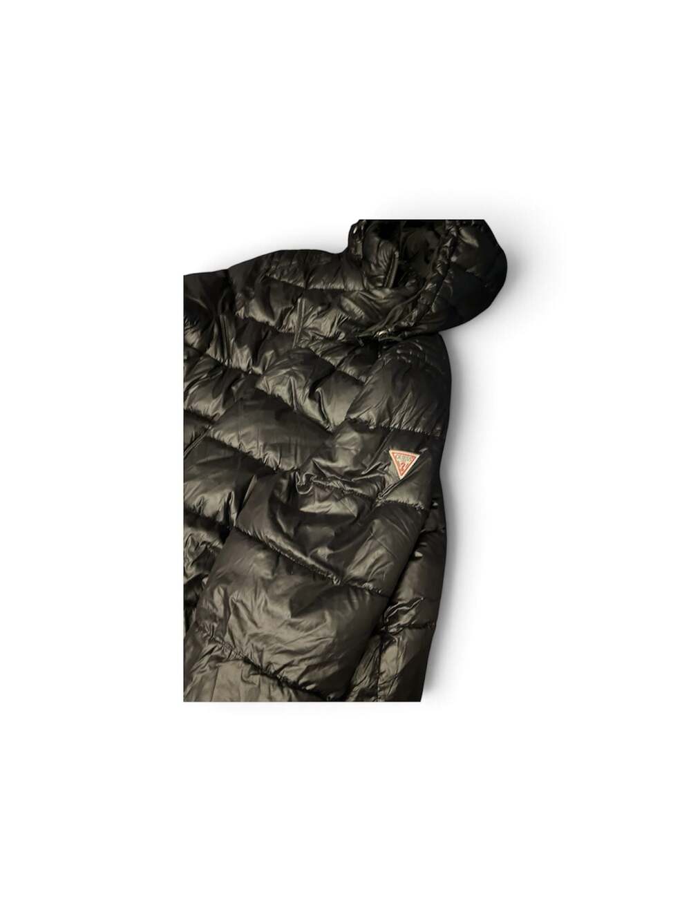 Guess Men Black Hooded Puffer Jacket